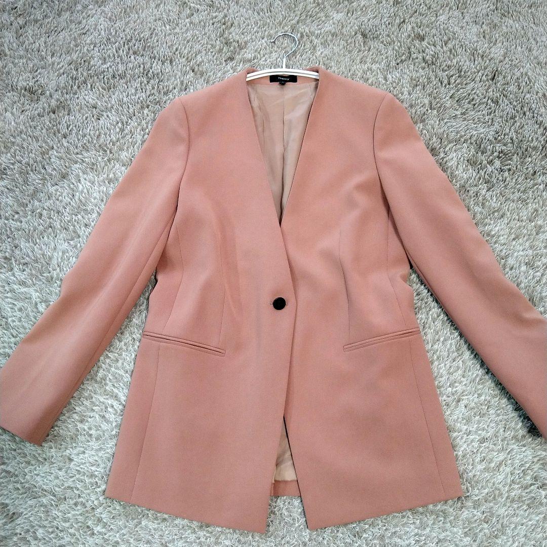 美品◆Theory セオリー Waist Tab JKT ノーカラージャケット