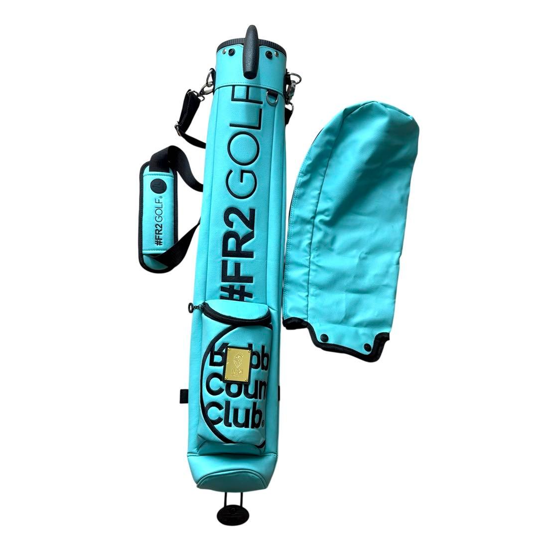 希少 美品 沖縄限定 #FR2GOLF×V12 ターコイズ サブバッグ カバー付