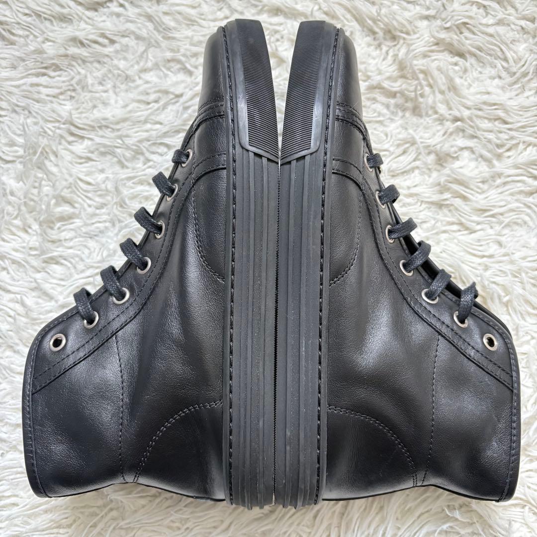 美品　GUCCI 423299 ロゴプレート23cm ハイカットスニーカー 黒