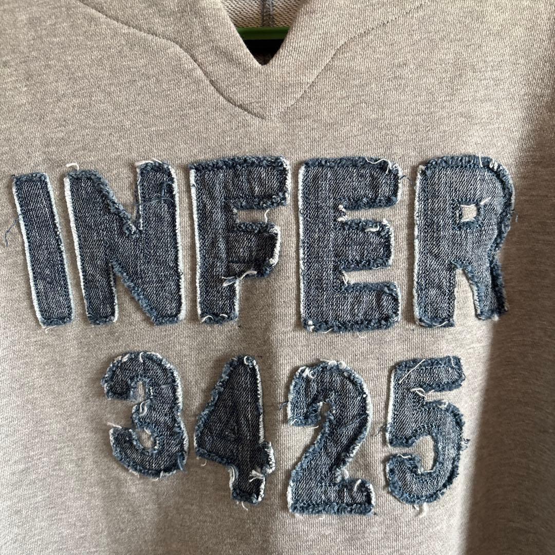 新品タグ付　アヤン ayane ベスト　デニムロゴ　グレー　裏毛