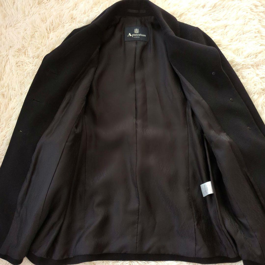 極美品　大きいサイズ　アクアスキュータム　アンゴラ混ウールコート　テーラード