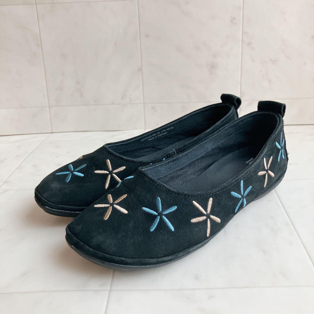 CAMPER カンペール ライトニナ フラットシューズ　刺繍　花柄　箱付き