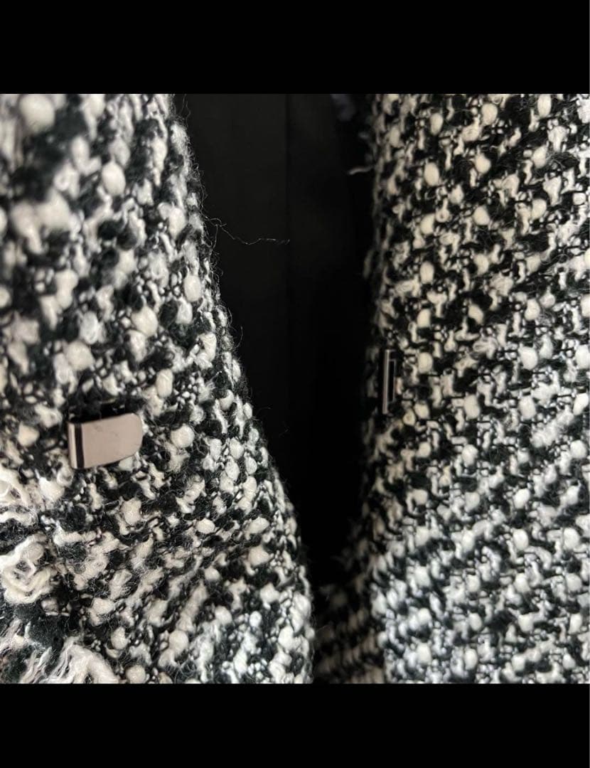 値下げ✨️未使用級✨️ プラステ ベスト ツイード ミドル ジレ S フリンジ仕上げ