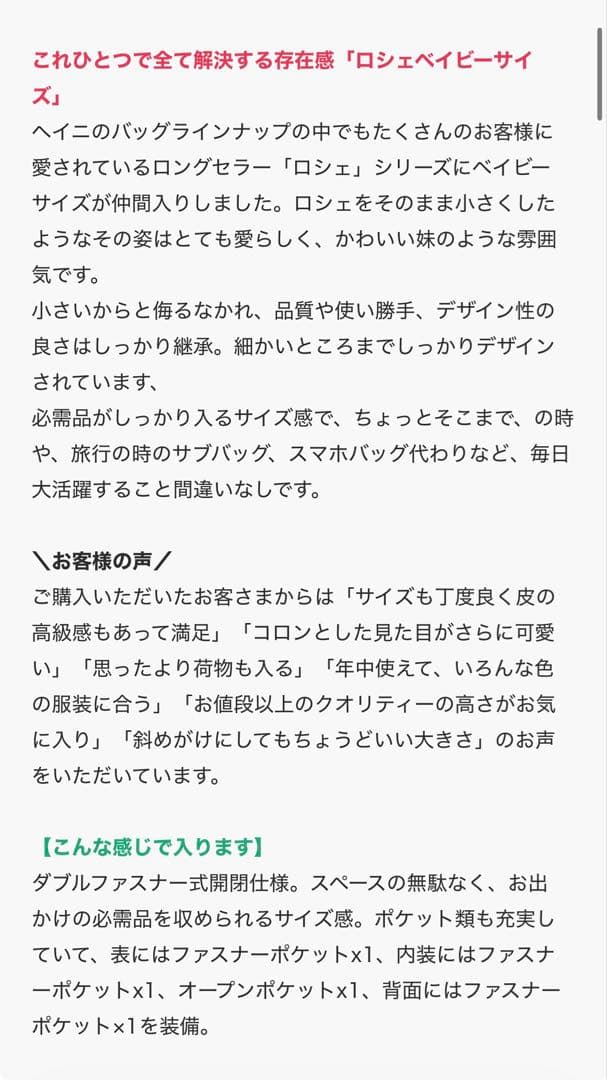 【美品】ヘイニ　ベイビーロシェ　ショルダーバッグ　本革　黒　金具金