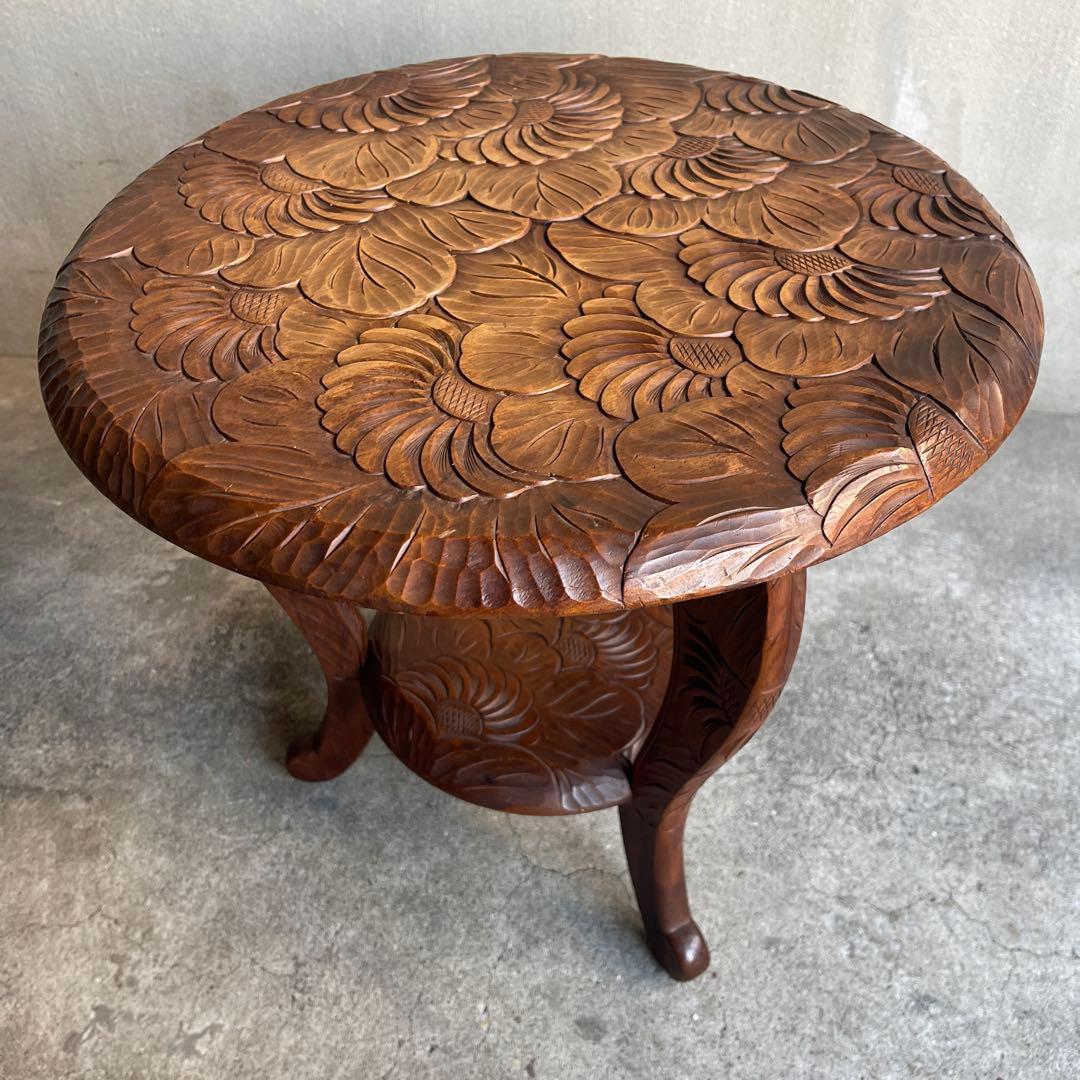 日光彫　サイドテーブル