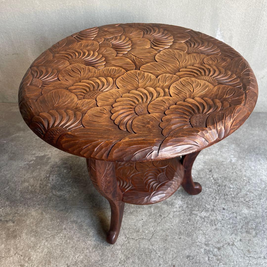 日光彫　サイドテーブル