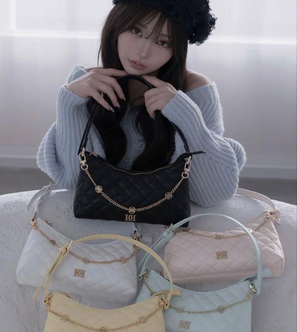 Darich ダーリッチ キルティングチェーンハンドミニバッグ【ピンク】