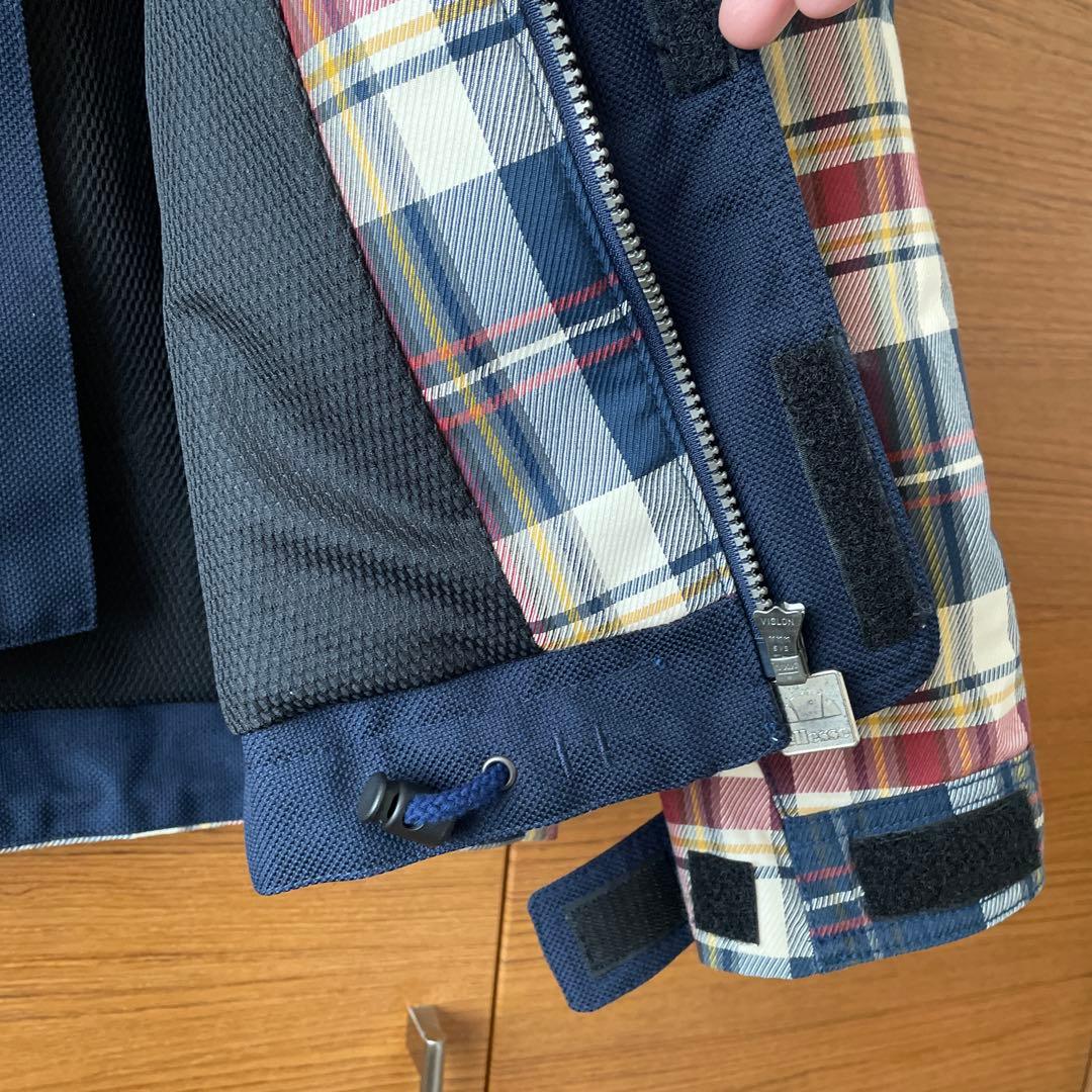 ellesse チェック柄 フード付きスキーウェア上下