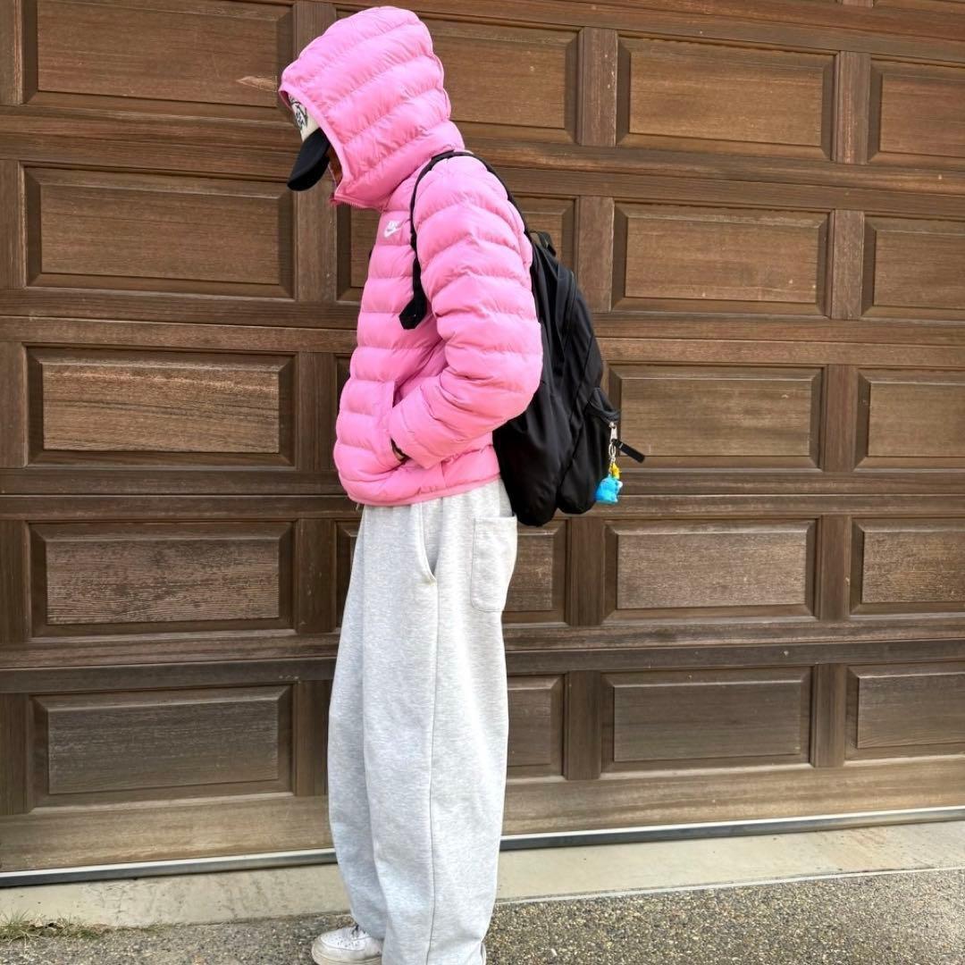 ナイキ　ジュニア　中綿　ダウンジャケット　ピンク　150 M 短丈　パーカー