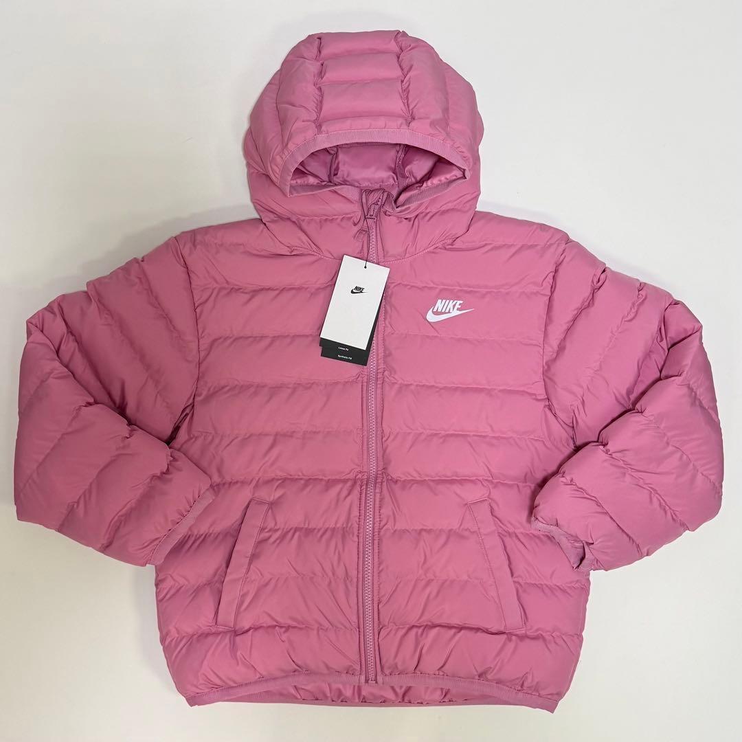ナイキ　ジュニア　中綿　ダウンジャケット　ピンク　150 M 短丈　パーカー