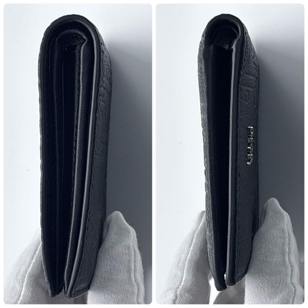 【極美品】クリスチャンディオール 2つ折り財布 グラビティ　シボ革　ブラック 黒