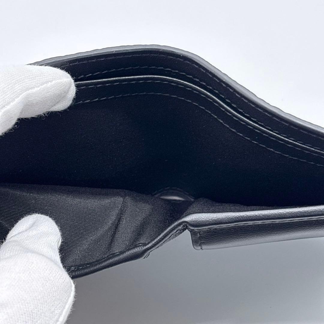 【極美品】クリスチャンディオール 2つ折り財布 グラビティ　シボ革　ブラック 黒