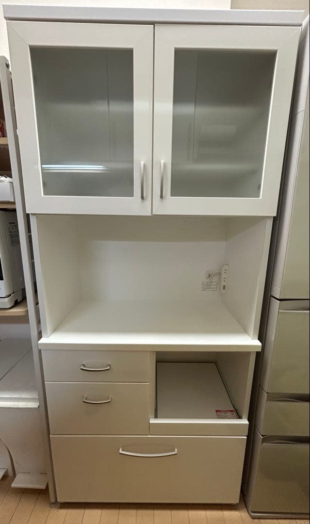 【特価】ニトリ　食器棚　キッチンボード(コパン 80KB WH)