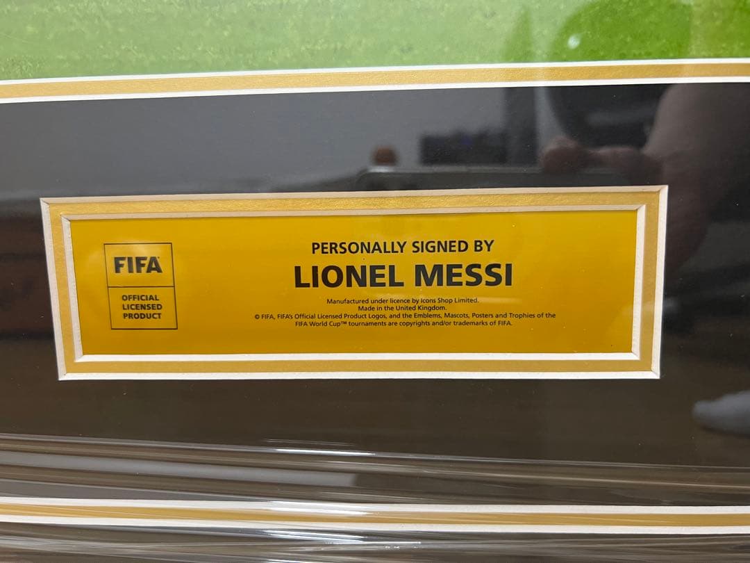 メッシ FIFAワールドカップサインフレーム入りアルゼンチン2022ホームシャツ