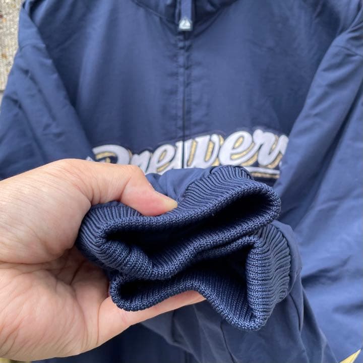 Majestic × MIL.ブルワーズ XLサイズ フリース裏地 スタジャン