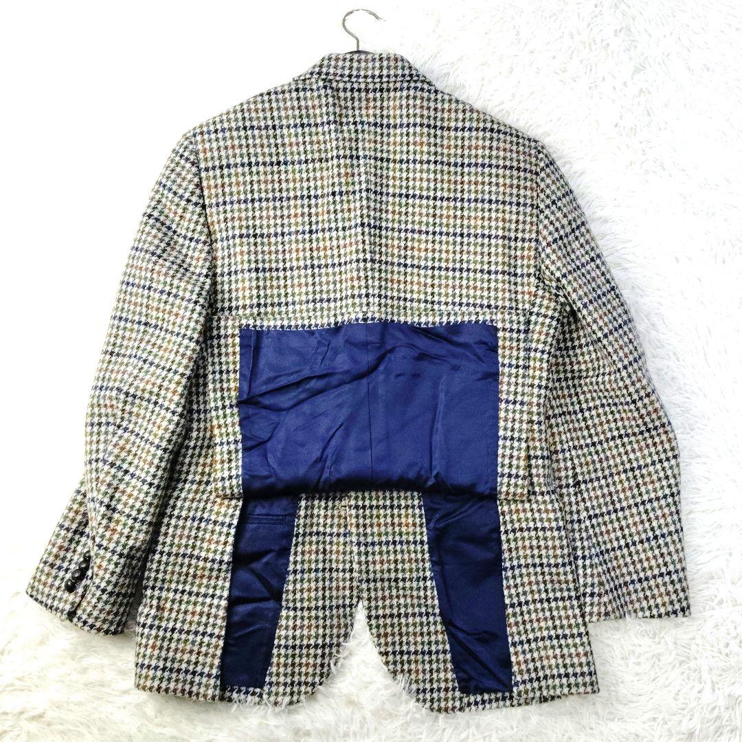 【極美品】ハリスツイード　千鳥格子テーラードジャケット　ピュアニューウール