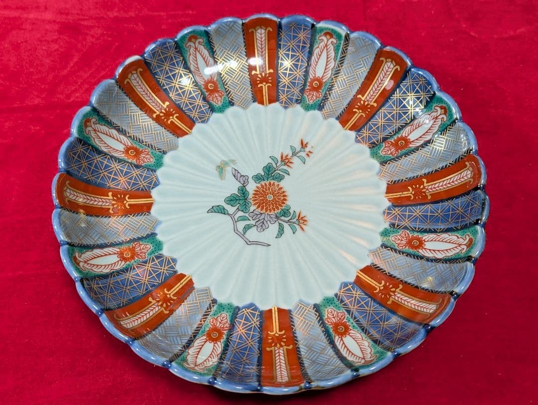 林九郎窯　染錦地紋　中皿揃