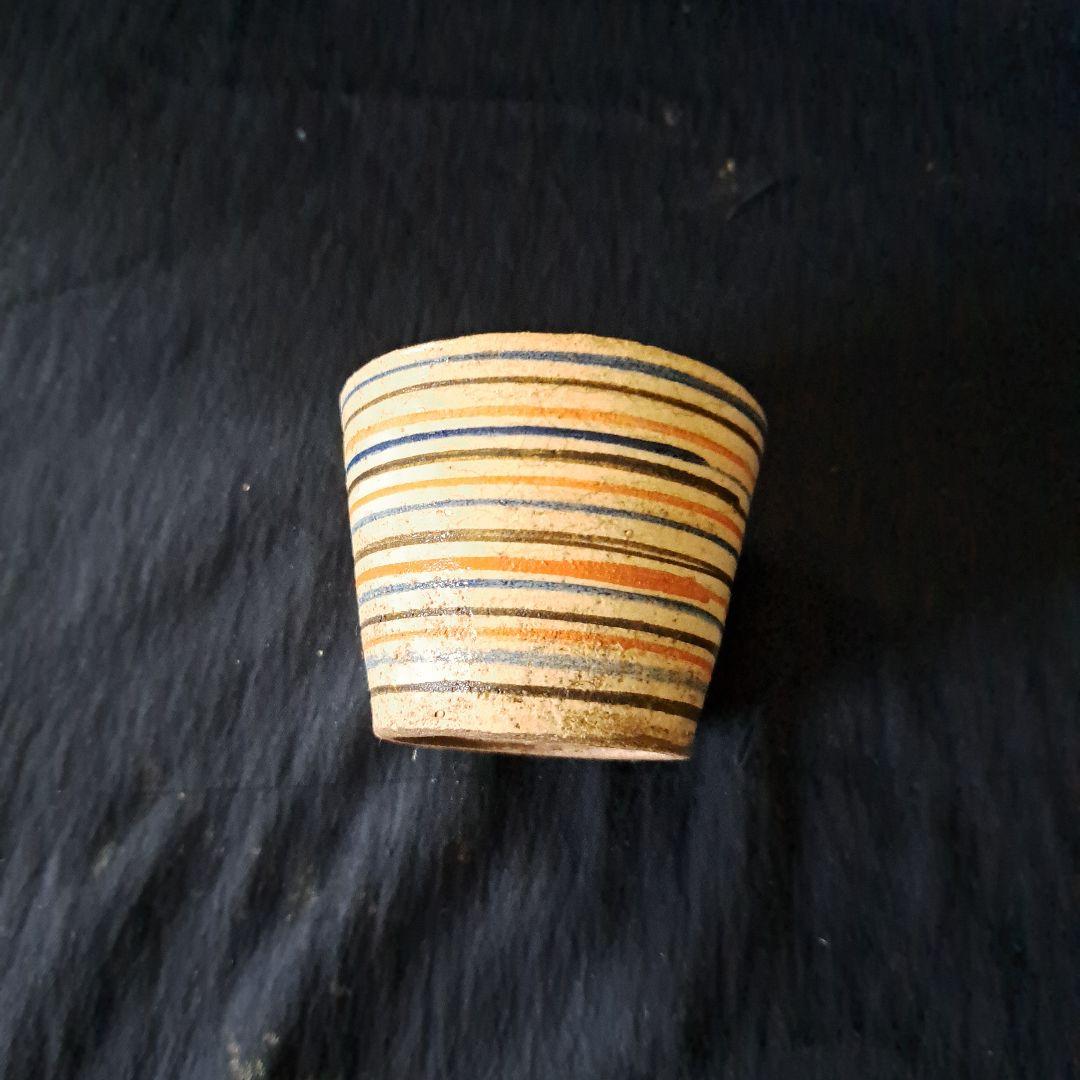 「ロマンいっぱい、輪線文！」 古瀬戸蕎麦猪口(直径6.5cm) 骨董アンティー