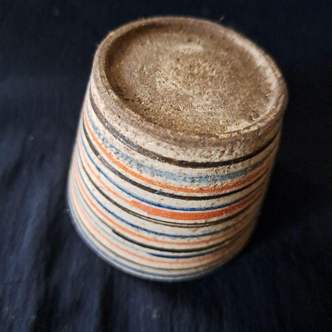 「ロマンいっぱい、輪線文！」 古瀬戸蕎麦猪口(直径6.5cm) 骨董アンティー