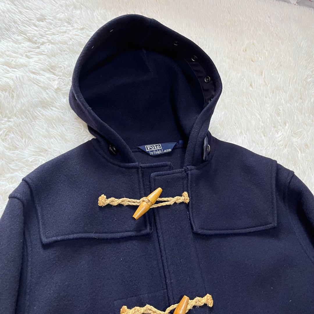 【良品】ポロバイラルフローレン　ダッフルコート　フード付き　ネイビー　日本製
