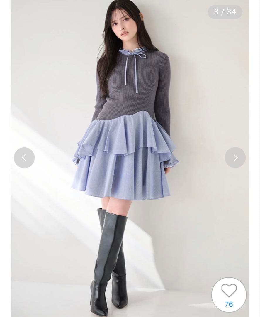 新品未使用　Sustainableドッキングミニニットワンピース