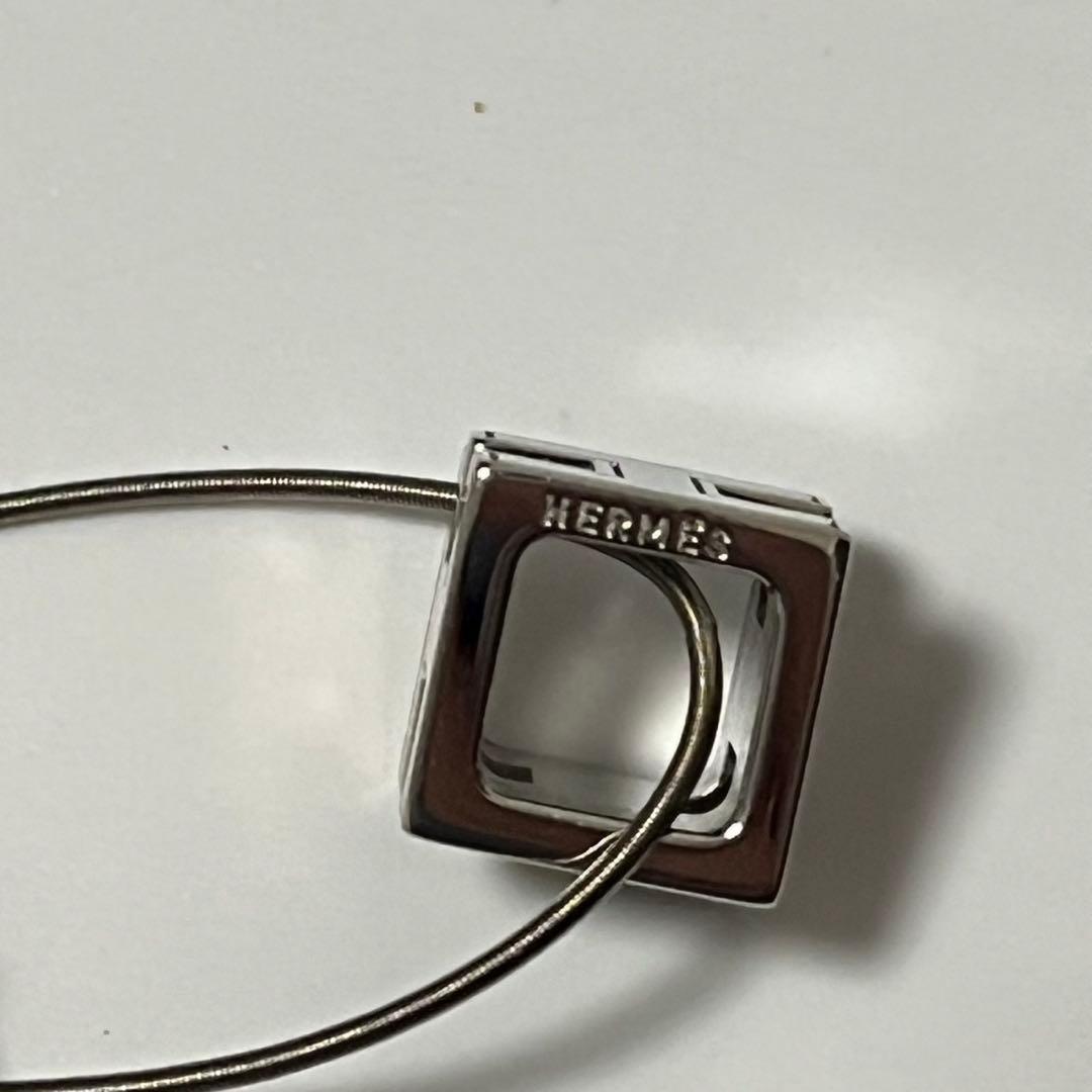 未使用級✨️ HERMES ネックレス　カージュ　アッシュ　Hキューブ　オレンジ