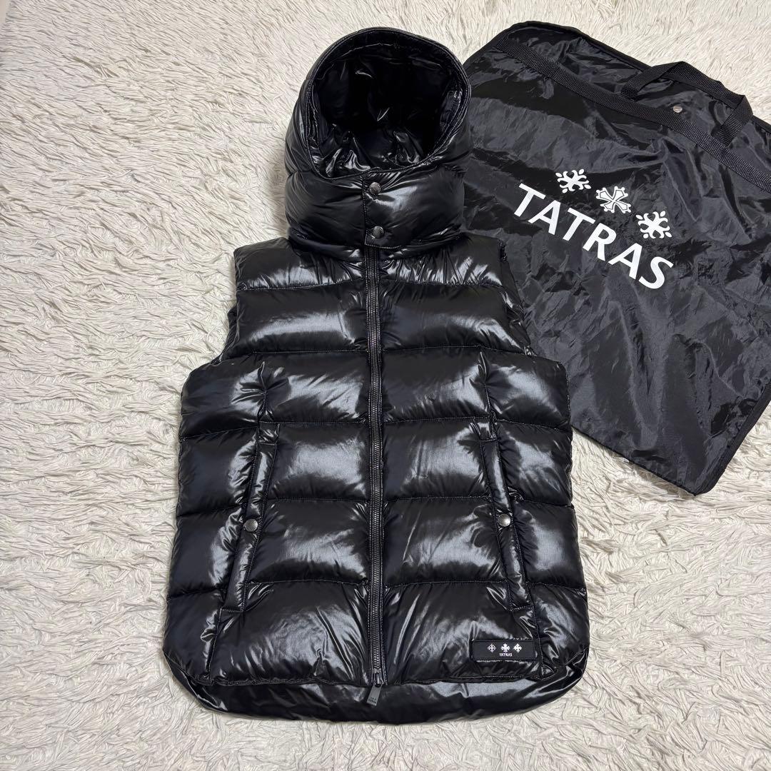 未使用 TATRAS POSEIDONE ダウンベスト ブラック 01 フード