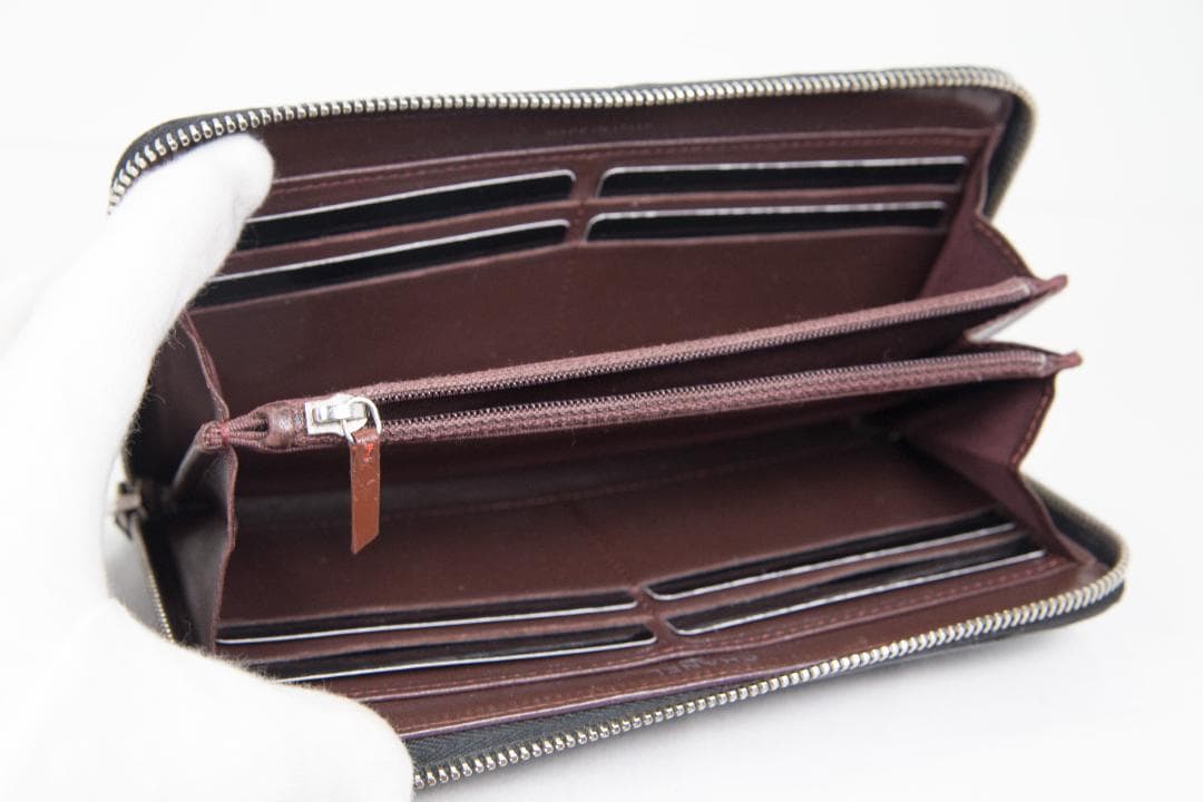 シャネル 長財布 マトラッセ ラウンドファスナー ブラック ラムスキン