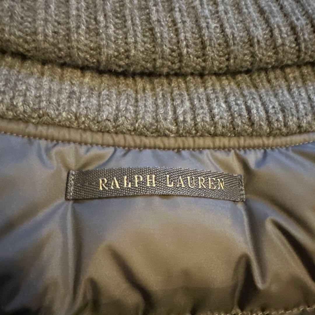 ラルフローレン　ダウンベスト　カシミヤ混ニット リブ　ショールカラー