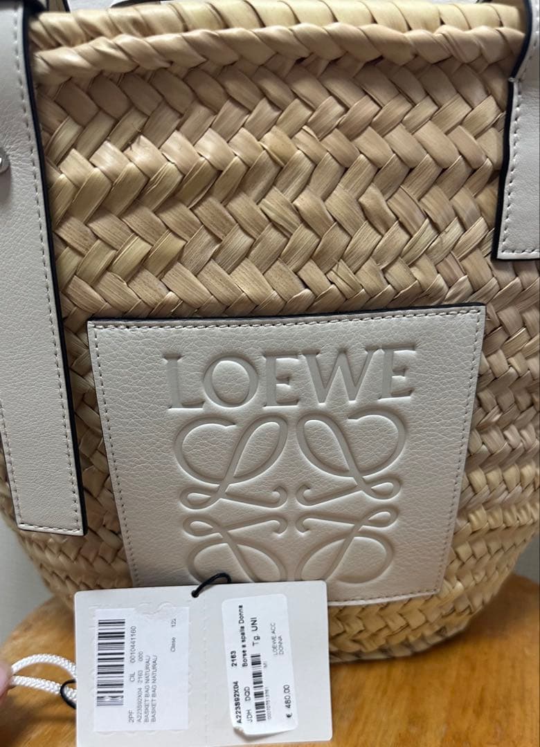 LOEWE バスケットバッグ　ナチュラルホワイト