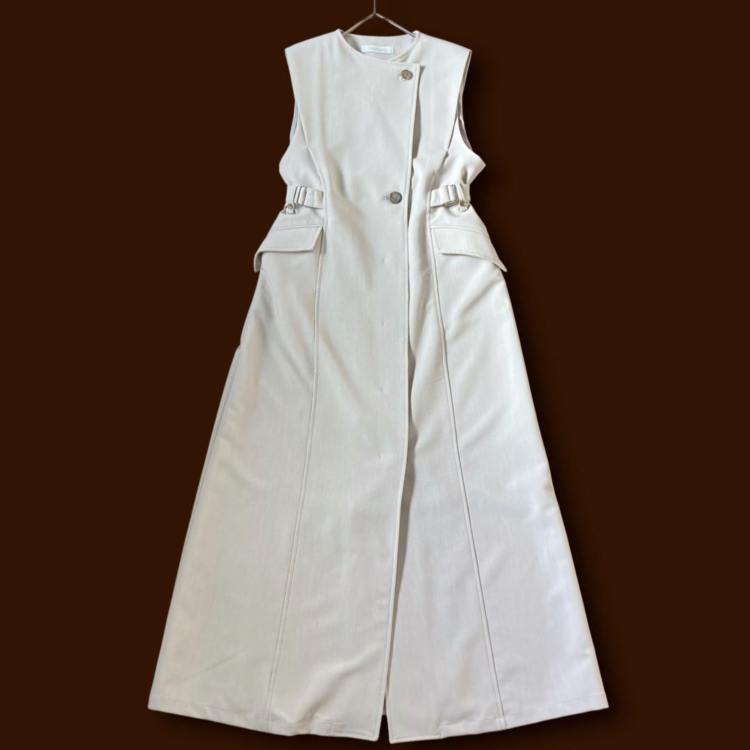 極美品 パブリックトウキョウ 25SS ベルテッドジレワンピース マキシ 洗える