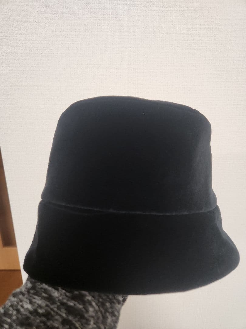 PRADA 黒 バケットハット ベルベット NFC反応アリ