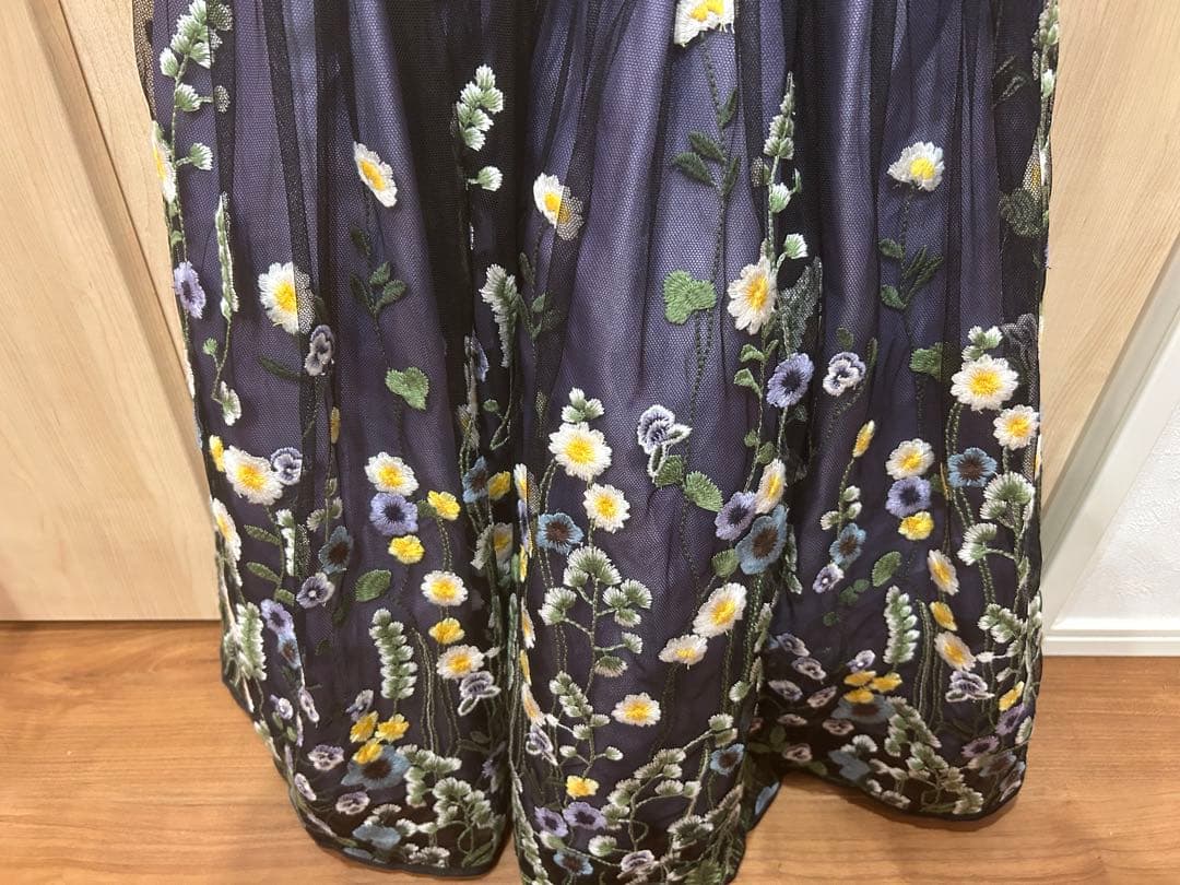 【極美品】アナスイミニ　花刺繍　ドレス　セレモニー　L 130cm 140cm