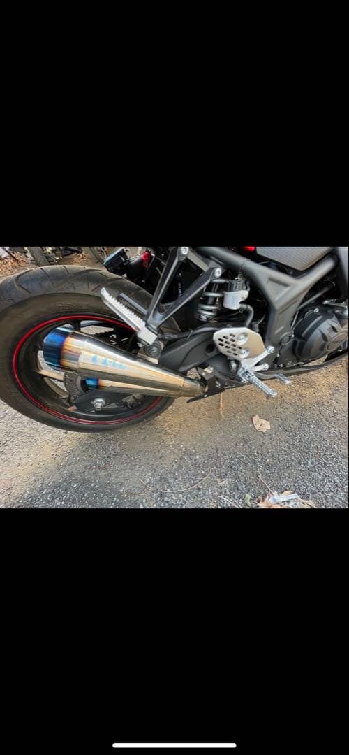 【希少】【良品】オーヴァーレーシング　ツインチタンメガホンスリップオンマフラー