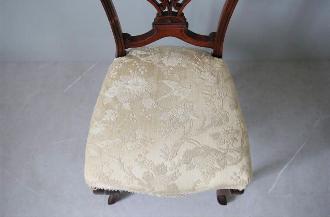 英国アンティーク木製チッペンデールダイニングチェア/サロンイス/レトロ