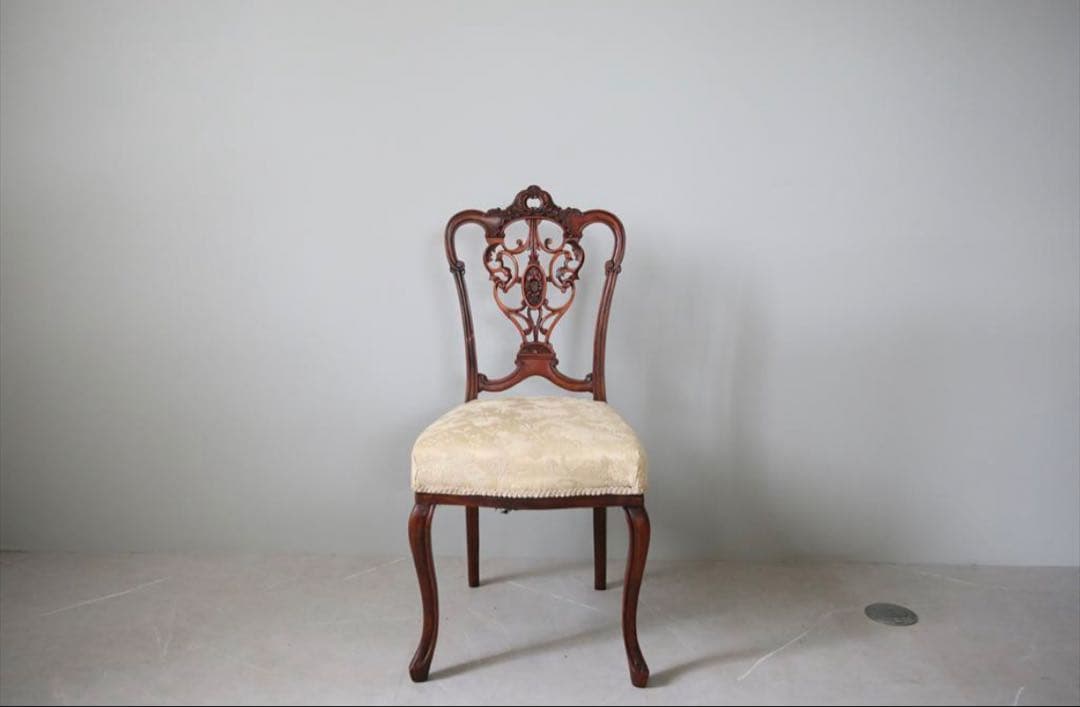 英国アンティーク木製チッペンデールダイニングチェア/サロンイス/レトロ