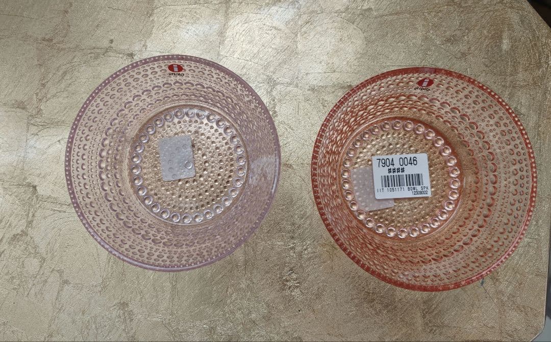 未使用✡希少 イッタラ カステヘルミ ボウル ペールピンク、サーモンピンク