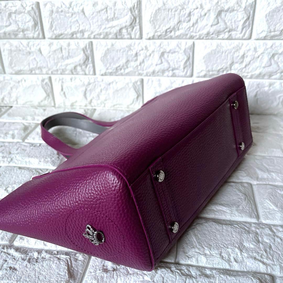 キキララA.D.M.J. トートバッグ 逆台形 パープルシボ革 トート