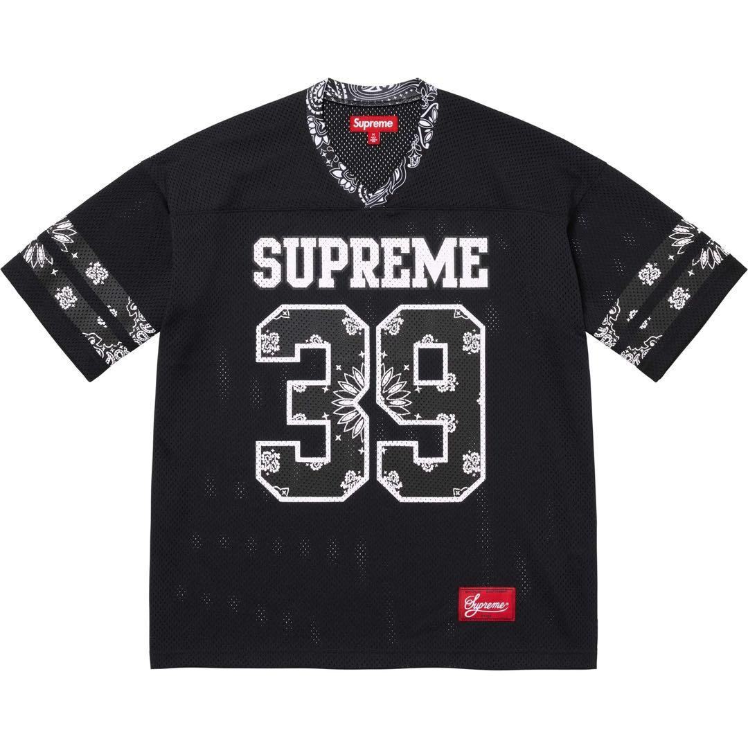 Supreme Bandana Football Jersey ブラックLサイズ