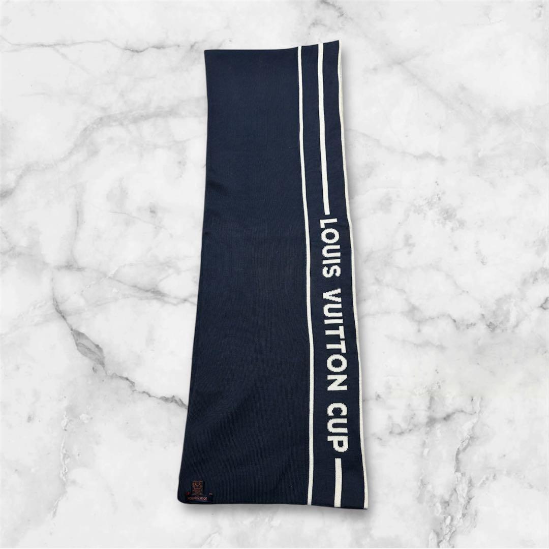 LOUIS VUITTONマフラー ネイビー ヴィトンカップ カシミア