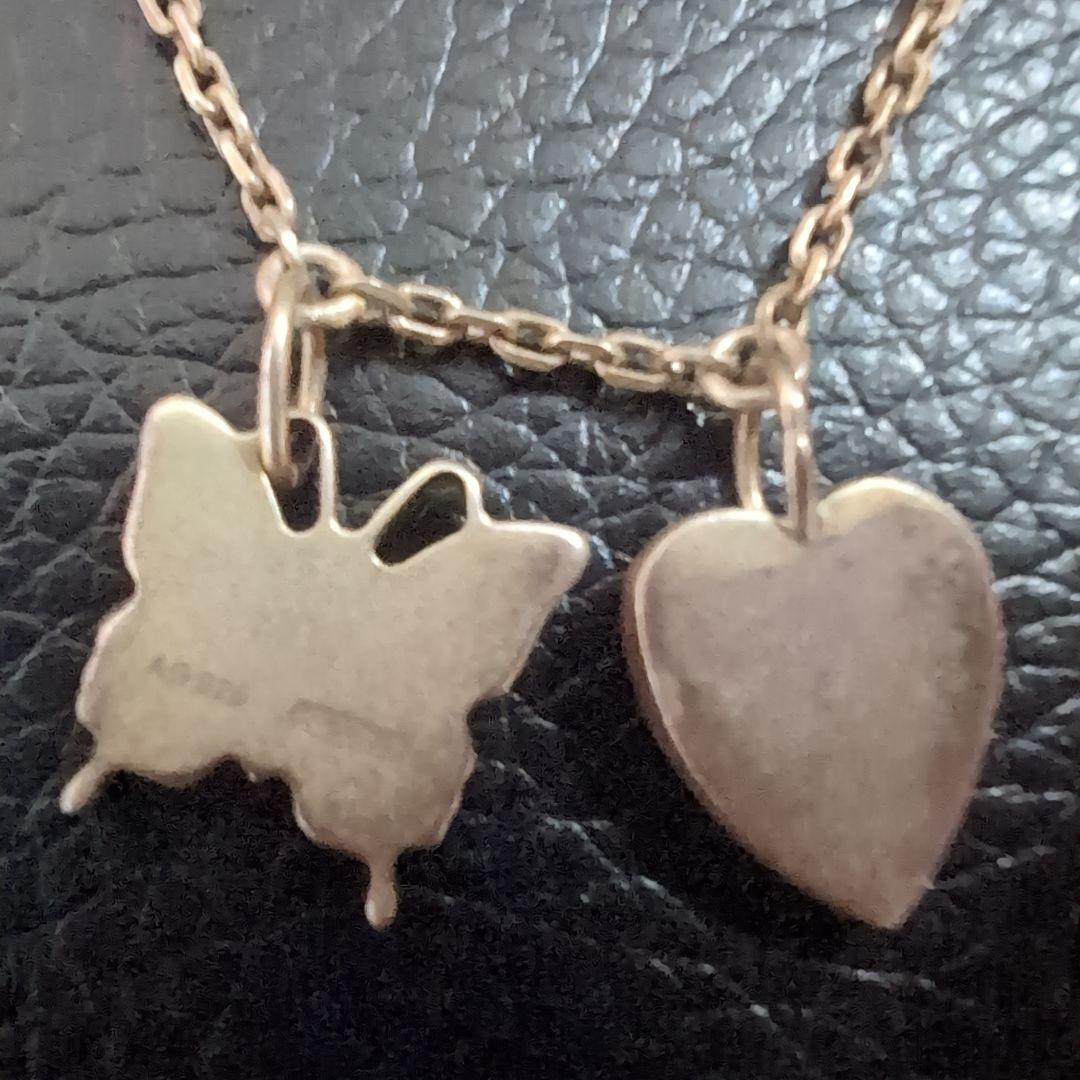 GUCCI シルバーネックレス バタフライ ハートAG925