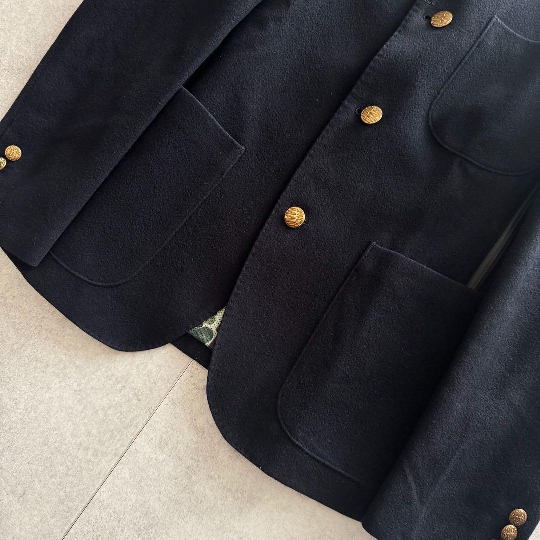 ジュンヤワタナベマン　AD2010　ジャケット　S　カシミヤ混　紺　金ボタン