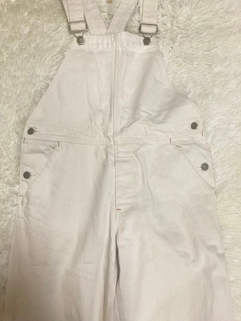 ドゥロワー　ホワイト　デニム　オーバーオール