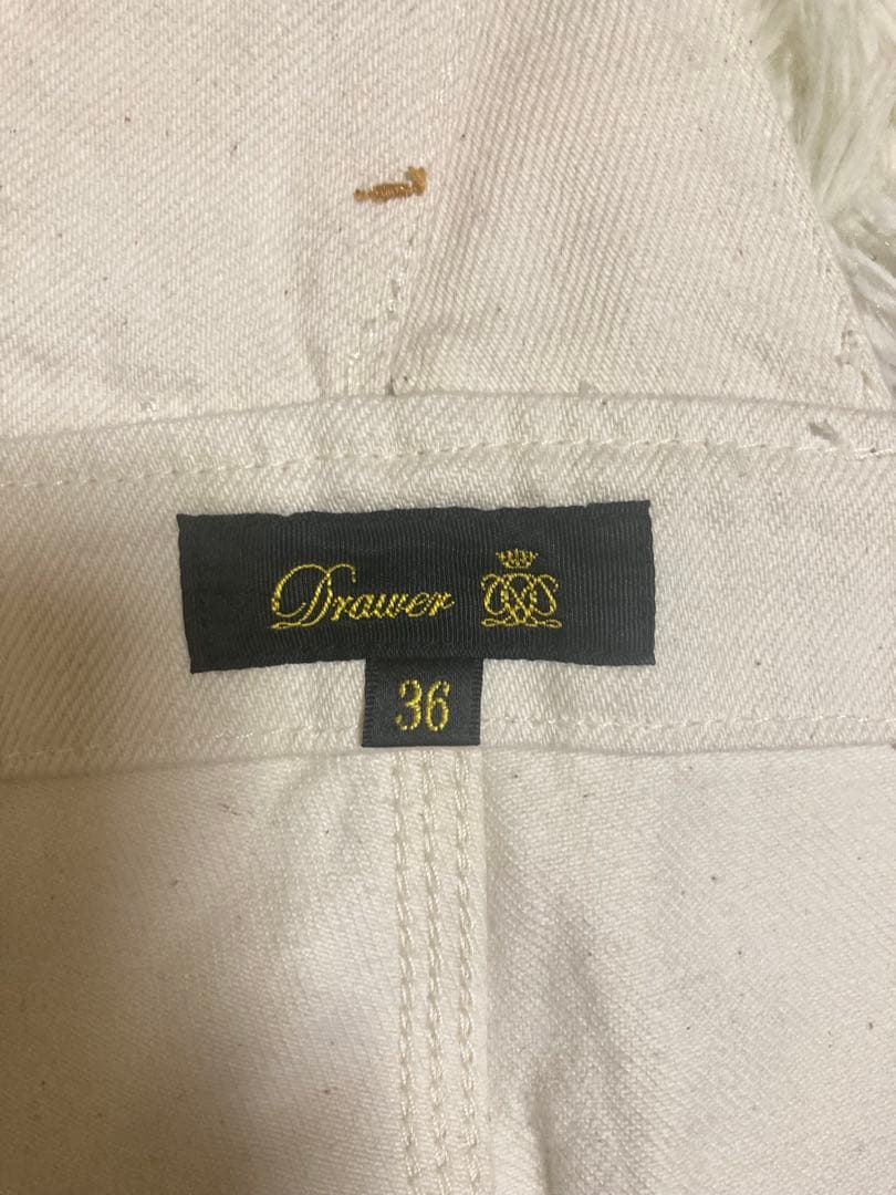 ドゥロワー　ホワイト　デニム　オーバーオール