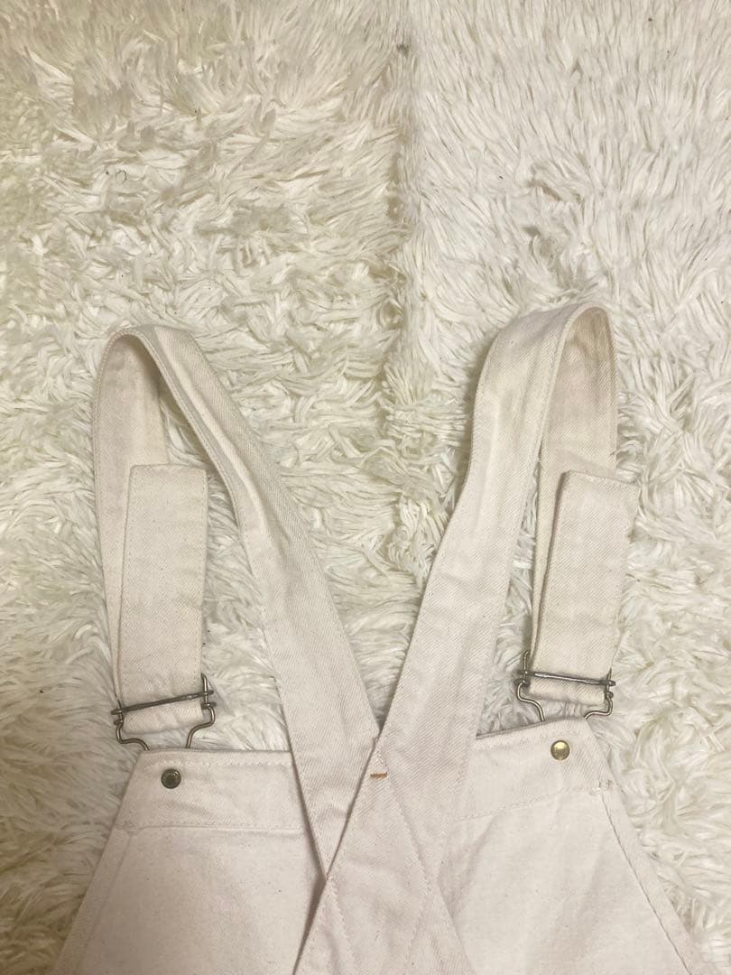 ドゥロワー　ホワイト　デニム　オーバーオール