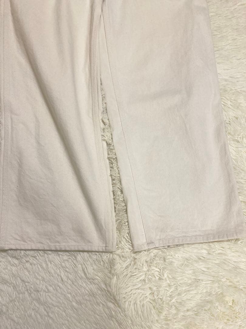 ドゥロワー　ホワイト　デニム　オーバーオール