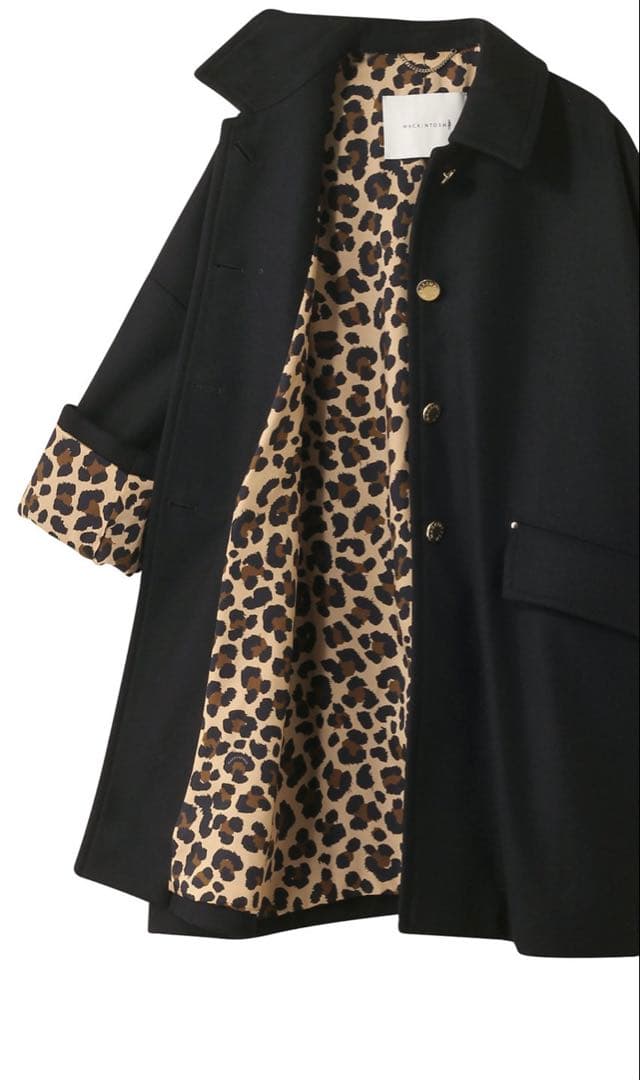 《サイズ6》マッキントッシュ　ハンビー　レオパード　ゴールドボタン