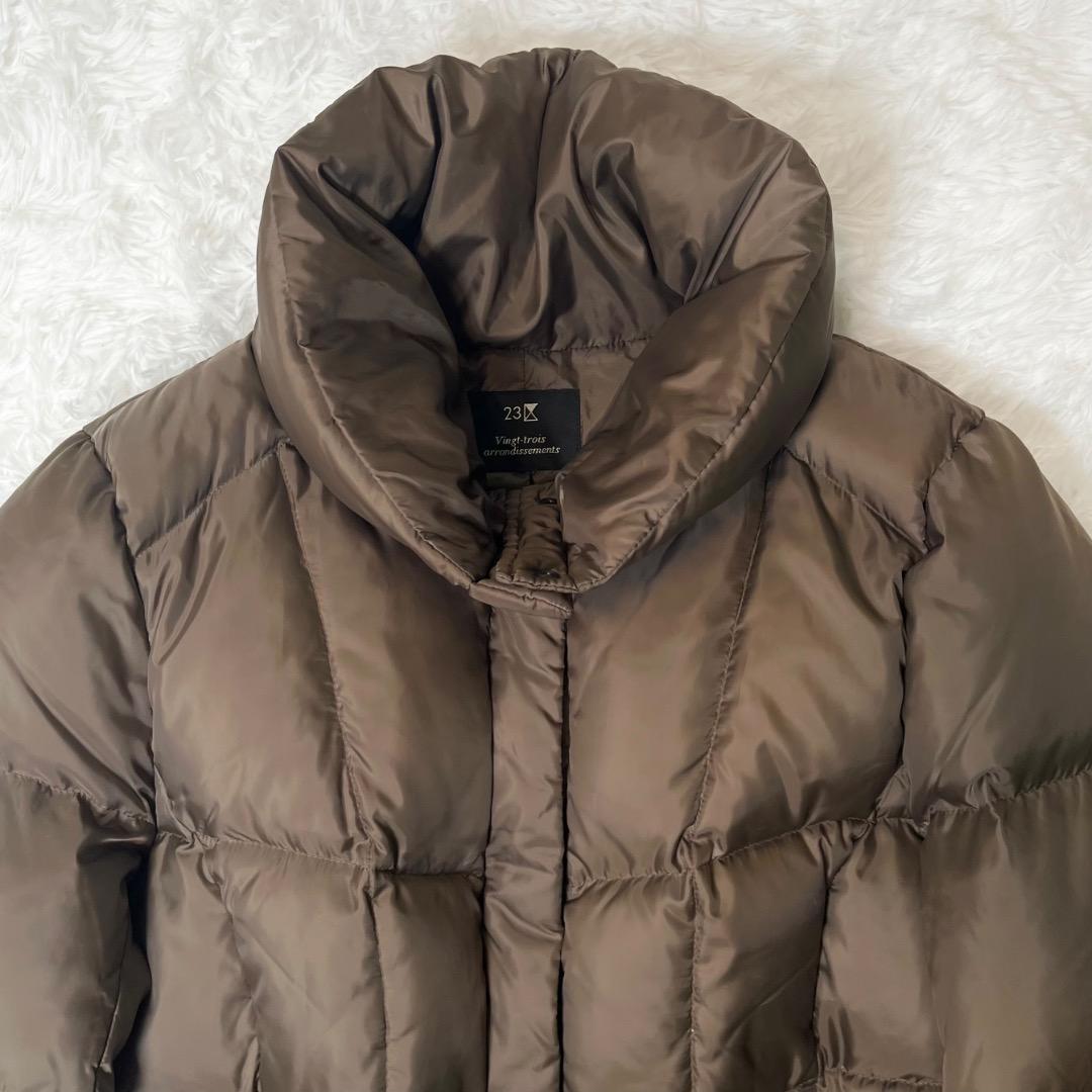 大きいサイズ ニジュウサンク 23区 ダウンコート 48 4XL ブラウン 茶