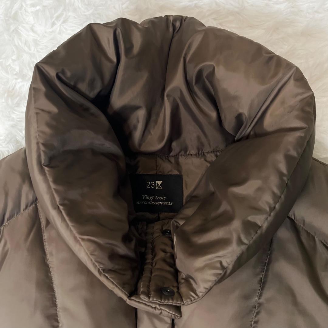 大きいサイズ ニジュウサンク 23区 ダウンコート 48 4XL ブラウン 茶