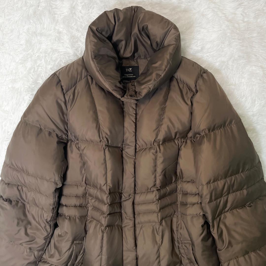 大きいサイズ ニジュウサンク 23区 ダウンコート 48 4XL ブラウン 茶